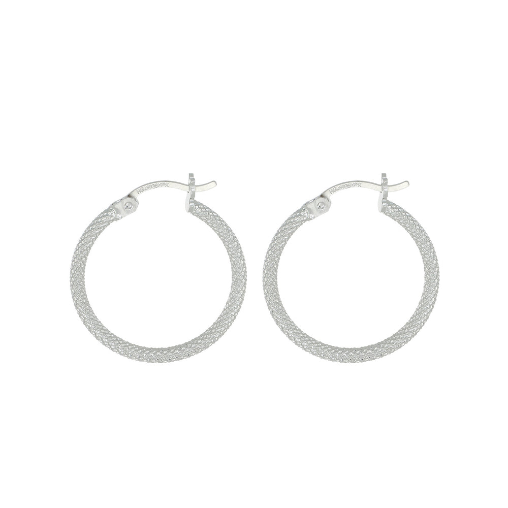 Arracada Polvo de Estrella (2.3 cm Diámetro) Plata .925