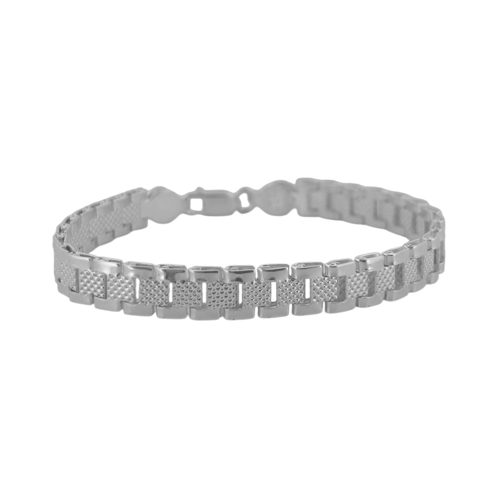Esclava Para Caballero Tejido Tipo Reloj 1 cm Plata 925