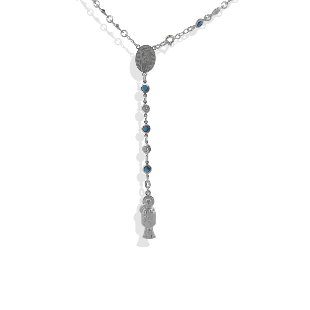 Rosario Circonia Santa Muerte Plata .925