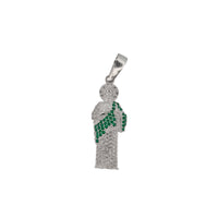 Dije San Judas Circonia lleno (4.5 x 1.9 cm) Plata .925