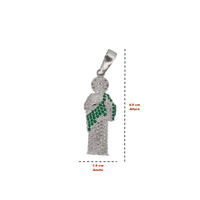 Dije San Judas Circonia lleno (4.5 x 1.9 cm) Plata .925